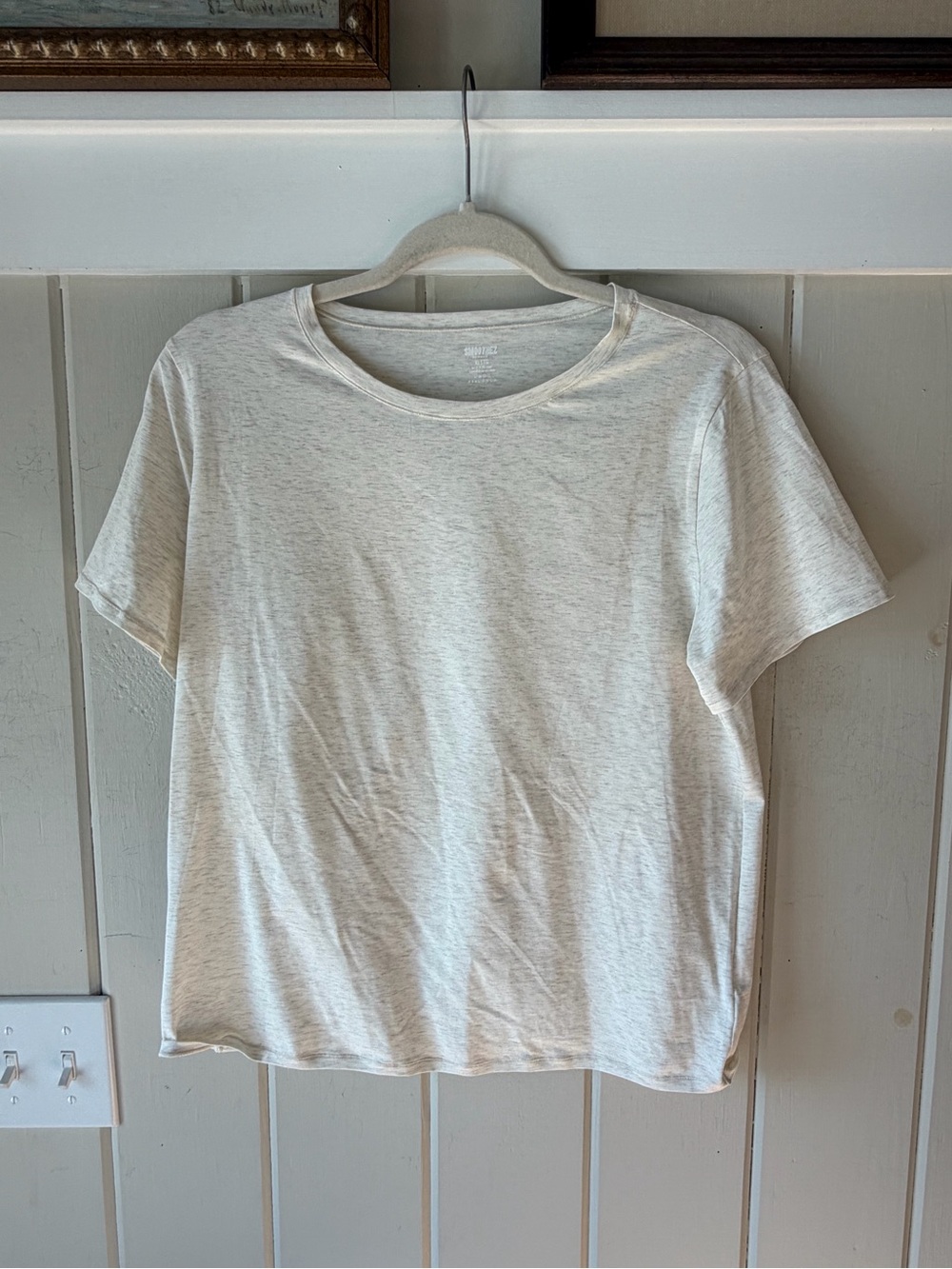 aerie Short Sleeve Heathered Cream “Smoothez” T-Shirt, Skims Dupe, Size XL, NWOT
